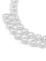 Women's Silver Tone Dazzling Austrian Diamonds Necklace Earring and Ring Set