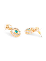Women's Green Stones Austrian Diamonds Kundan Necklace Earrings & Ring Set