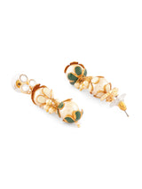 Women's Green White Enamel Beaded Multistrand Ethnic Necklace & Earring Set-ZPFK17324