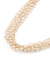 Women's Green White Enamel Beaded Multistrand Ethnic Necklace & Earring Set-ZPFK17324