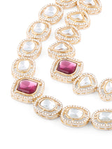 Women's Purple Stones Dazzling Austrian Diamonds Layered Choker Necklace and Earring Set