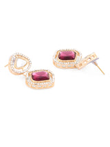 Women's Purple Stones Dazzling Austrian Diamonds Layered Choker Necklace and Earring Set