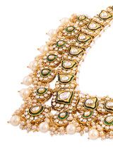 Women's Green Meenakari Kundan Bridal Choker Necklace Earring and Maangtikka Set