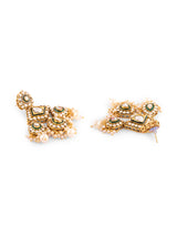 Women's Green Meenakari Kundan Bridal Choker Necklace Earring and Maangtikka Set