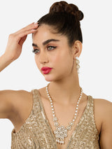 Women's Gold Tone Dazzling Austrian Diamonds & Stones Embellished Necklace & Earring Set-ZPFK17566