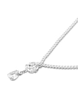 Women's Silver Tone Dazzling Party Bling Minimal Necklace & Earring Set-ZPFK17645