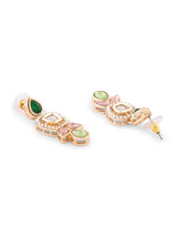 Women's Green Pink Stones Austrian Diamonds Embellished Choker Necklace Earring and Ring Set