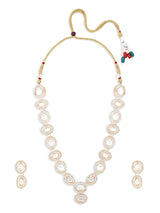 Women's Gold Tone Dazzling Austrian Diamonds & Stones Embellished Necklace & Earring Set-ZPFK17675