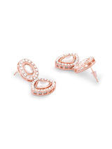 Women's Rose Gold Dazzling Austrian Diamonds Embellished Choker Necklace & Earring Set-ZPFK17778