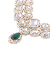 Women's Green Stones Dazzling Austrian Diamonds Bling Necklace and Earring Set