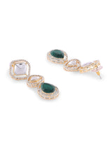 Women's Green Stones Dazzling Austrian Diamonds Bling Necklace and Earring Set