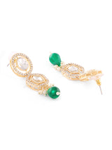 Women's Green Beads Dazzling Austrian Diamonds Bridal Choker Necklace & Earring Set-ZPFK18006