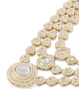 Women's Gold Tone Dazzling Stones Austrian Diamonds Layered Necklace Earring and Ring