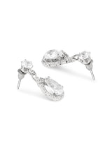Women's Silver Tone Dazzling Austrian Diamonds Embellished Contemporary Necklace and Earring Set