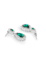 Women's Green Dazzling Austrian Diamonds Embellished Contemporary Necklace and Earring Set
