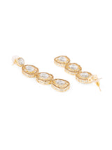 Women's Gold tone Dazzling Stones Austrian Diamonds Layered Necklace Earring & Maangtikka Set-ZPFK18226