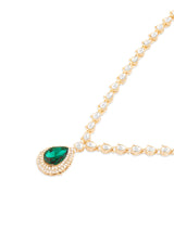 Women's Green Dazzling Stones Austrian Diamonds Necklace and Earring Set