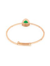 Women's Green Dazzling Cubic Zirconia Contemporary Bangle Style Kada Bracelet