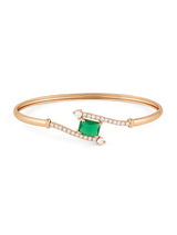 Women's Green Cubic Zirconia Contemporary Dazzling Bangle Style Kada Bracelet-ZPFK18388