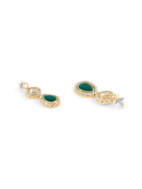 Women's Green Dazzling Stones Austrian Diamonds Embellished Layered Necklace and Earring Set
