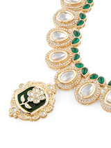 Women's Green Stones Austrian Diamonds Necklace Earring & Ring Set-ZPFK18931