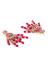 Women's Rani Pink Stones Beads Horse Design Ethnic Dangle Earring