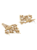 Women's Gold Tone Clustered Pearls Meenakari Kundan Dangler Earring