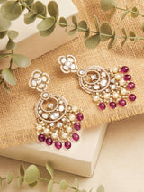 Women's Wine Beads Drop Dazzling Stones Embellished Dangle Earring