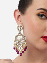 Women's Wine Beads Drop Dazzling Stones Embellished Dangle Earring