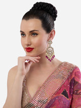 Women's Wine Beads Drop Dazzling Stones Embellished Dangle Earring