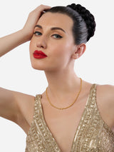 Women's Gold Tone Sleek Fusion Wear Bling Chain-ZPFK19058