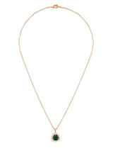 Women's Green Dazzling Cubic Zirconia Contemporary Brass Pendant With Chain-ZPFK19092