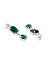 Women's Green Stones Dazzling Austrian Diamonds Bling Necklace & Earring Set