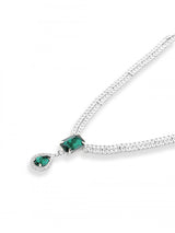 Women's Green Stones Dazzling Austrian Diamonds Bling Necklace & Earring Set