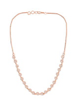 Women's Rose Gold Contemporary Cubic Zirconia Sleek Necklace