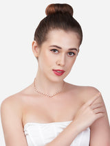 Women's Rose Gold Contemporary Cubic Zirconia Sleek Necklace