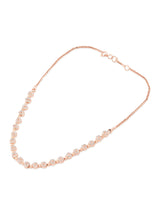 Women's Rose Gold Contemporary Cubic Zirconia Sleek Necklace