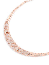 Women's Rose Gold Contemporary Cubic Zirconia Party Bling Designer Necklace and Earring Set