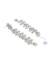Women's Silver Tone Dazzling Austrian Diamonds Contemporary Necklace and Earring Set