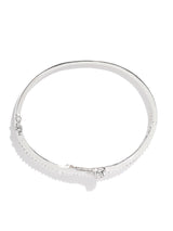 Women's Silver Tone Shimmering Cubic Zirconia Contemporary Kada Bracelet-ZPFK5571