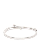 Women's Silver Tone Shimmering Cubic Zirconia Contemporary Kada Bracelet-ZPFK5571