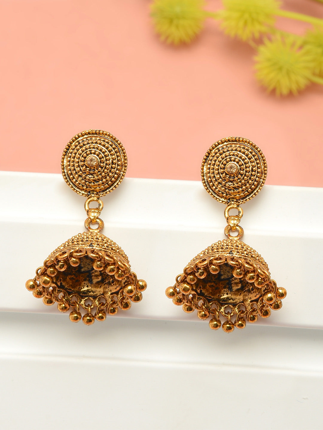 Women's Gold-Toned Ethnic Jhumki Earring