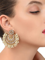 Women's Gold Tone Traditional Pearls Beaded Dangle Earring