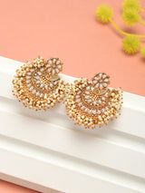 Women's Gold Tone Traditional Pearls Beaded Dangle Earring