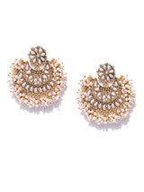 Women's Gold Tone Traditional Pearls Beaded Dangle Earring