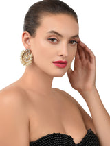 Women's Gold Tone Traditional Pearls Beaded Dangle Earring