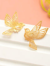Women's Gold Tone Sparrow Inspired Contemporary Statement Studs Earring-ZPFK8135