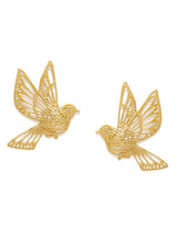 Women's Gold Tone Sparrow Inspired Contemporary Statement Studs Earring-ZPFK8135