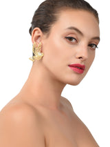 Women's Gold Tone Sparrow Inspired Contemporary Statement Studs Earring-ZPFK8135