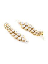 Women's Gold Tone Traditional Kundan Layered Necklace and Earring Set